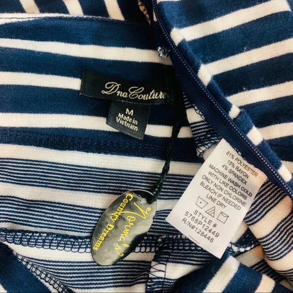 DNA Couture/ High-Waist Blue White Striped Short - Picture 5 of 6